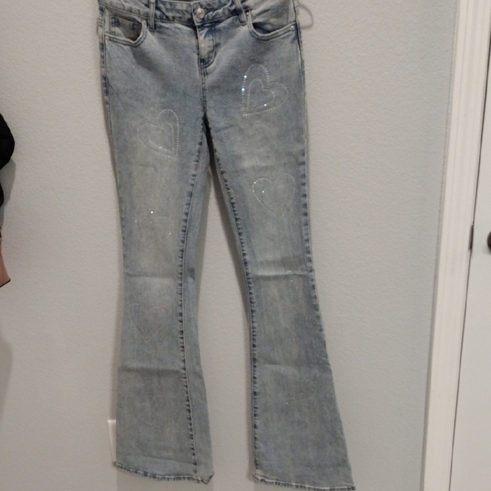 PacSun Blue Flare Wide Leg Jeans